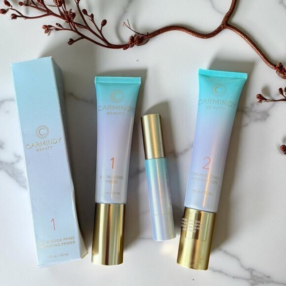 Carmindy Beauty Bundle Medium Shade Foundation Concealer Primer 1 2 3 Steps